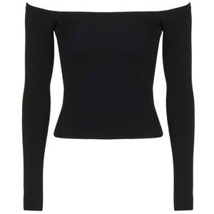 Topshop Off the Shoulder Ribbed Top